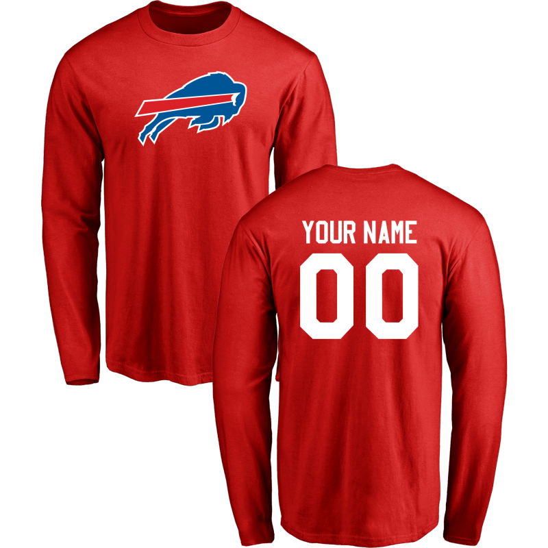 Men Buffalo Bills Design-Your-Own Long Sleeve Custom NFL T-Shirt